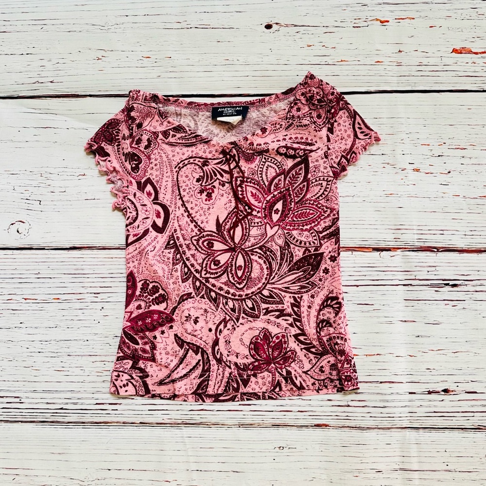 Girls cute pink short sleeve blouse! Size 6